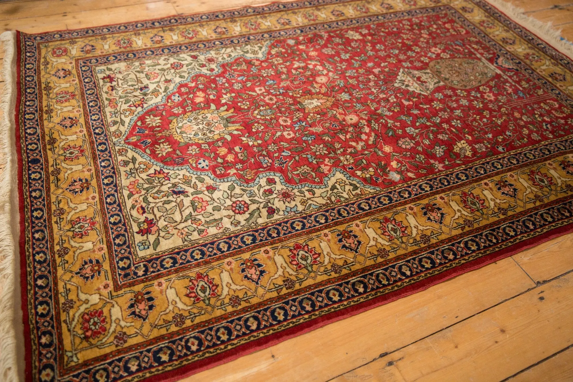 4.5x6.5 Vintage Romanian Hereke Design Rug