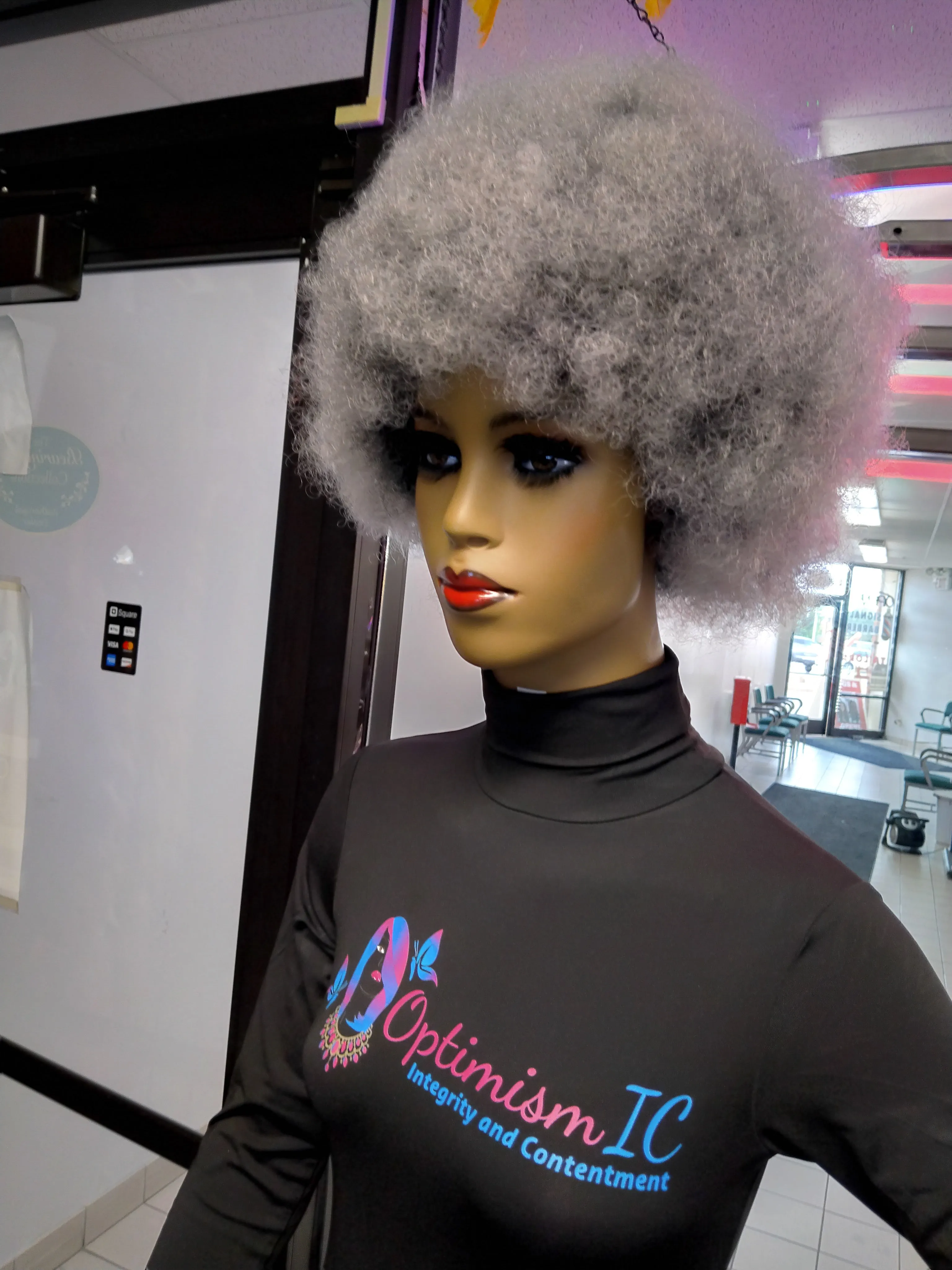 $59 Chayne Gray Synthetic glueless Afro Wigs Optimismic Wigs and Gifts