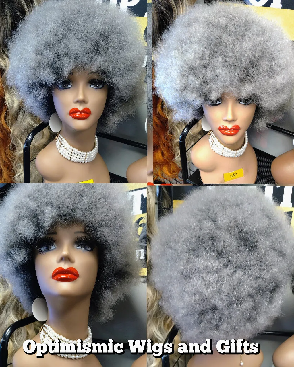$59 Chayne Gray Synthetic glueless Afro Wigs Optimismic Wigs and Gifts