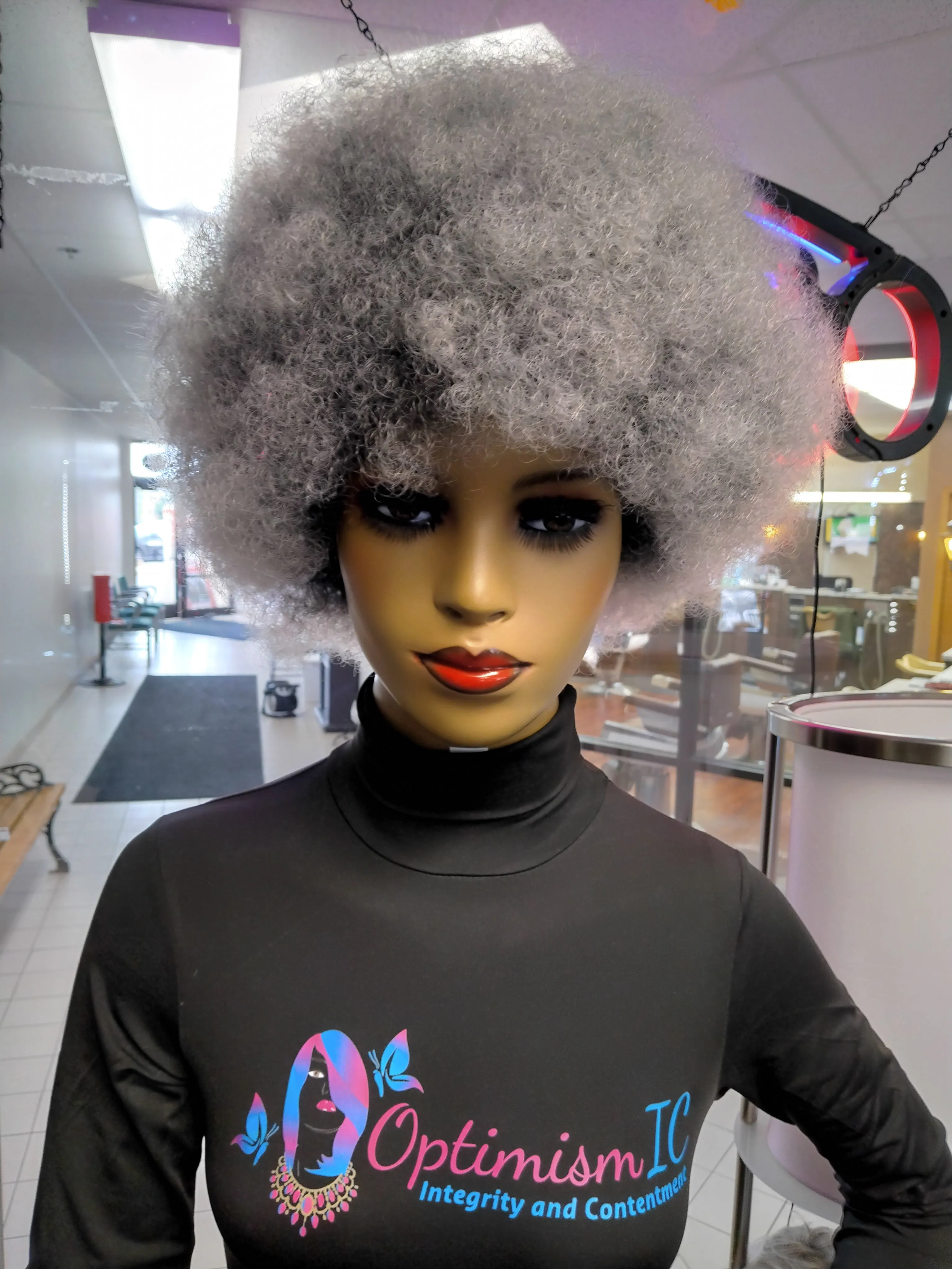 $59 Chayne Gray Synthetic glueless Afro Wigs Optimismic Wigs and Gifts