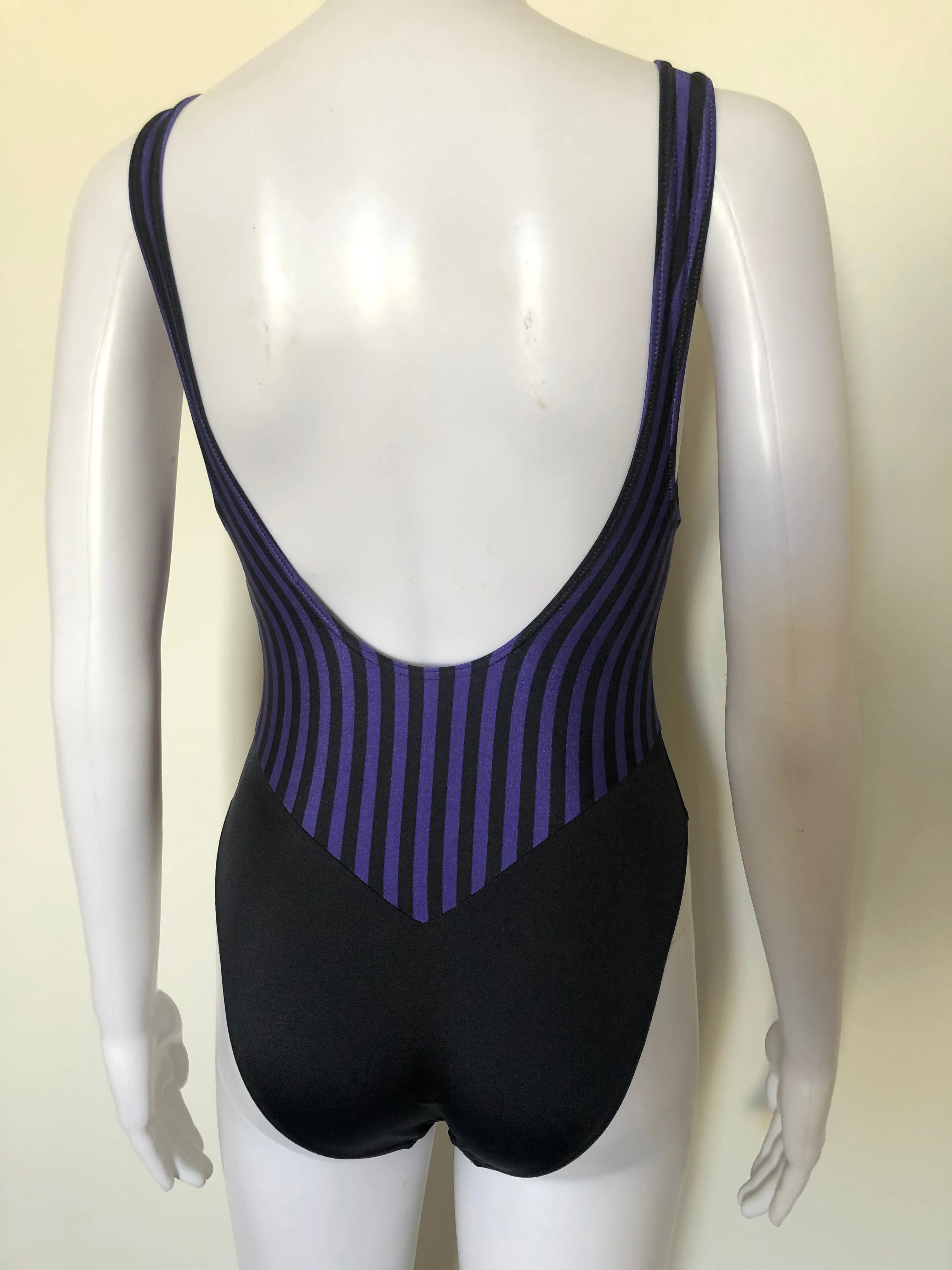 80's Puma Stripe Aerobic Swimsuit