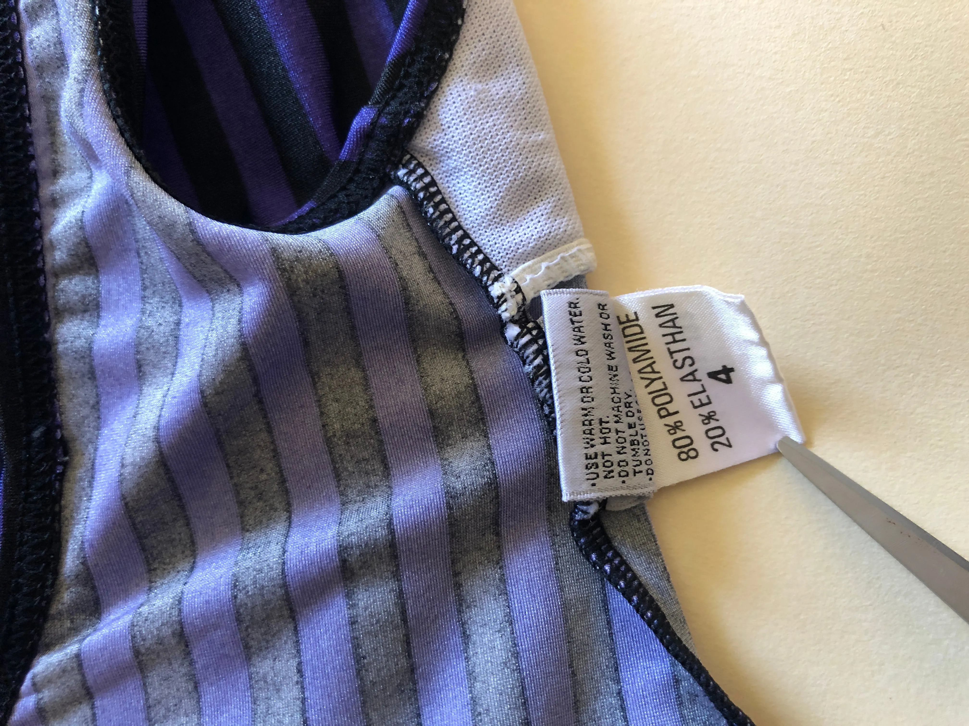 80's Puma Stripe Aerobic Swimsuit