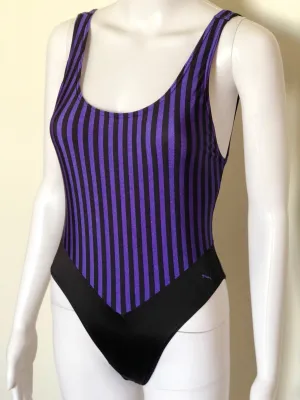 80's Puma Stripe Aerobic Swimsuit
