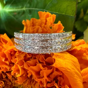 A. Jaffe Triple Row Diamond Band 14K White Gold Ring FR3291/50