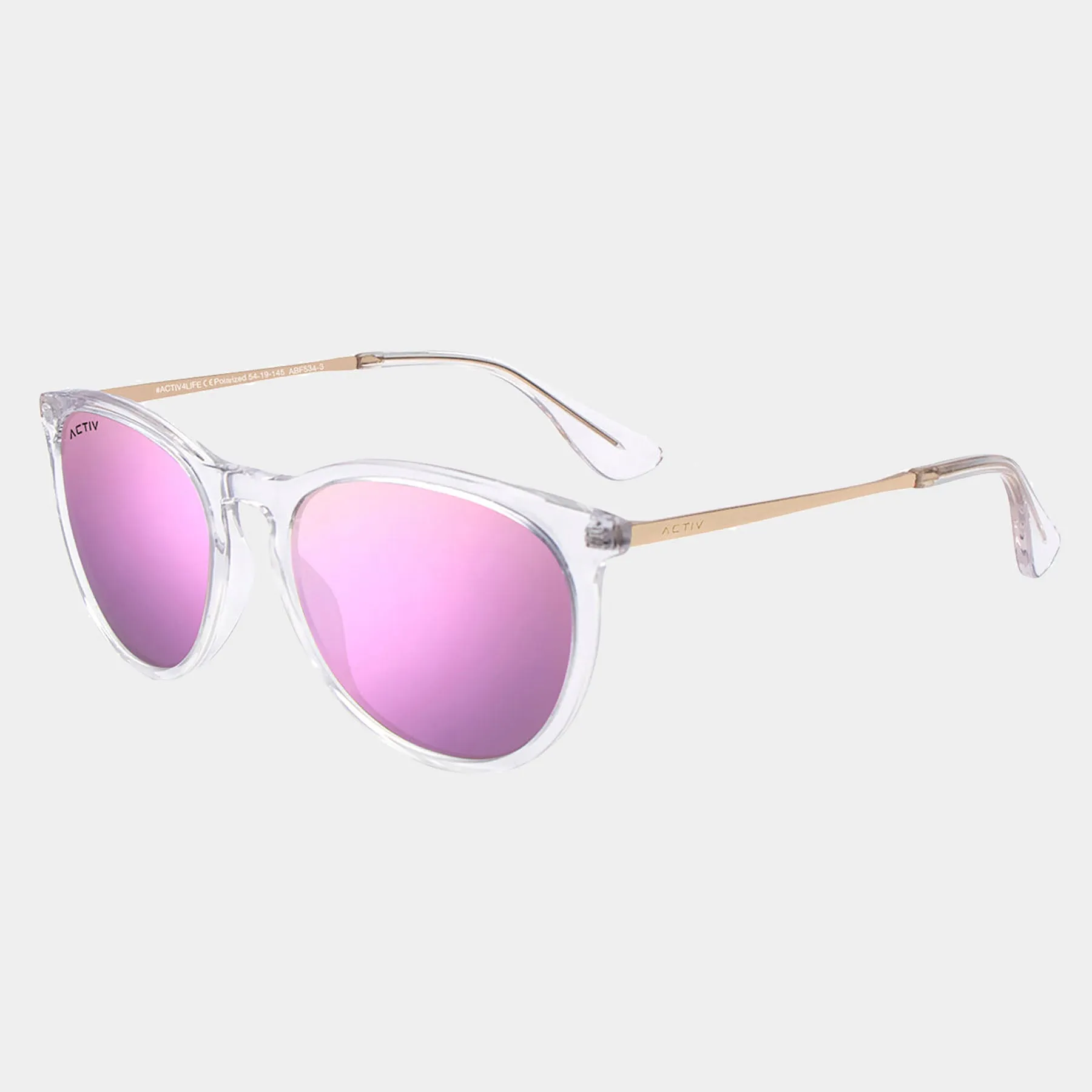 ACTIV - T2B Gloss Clear & Gold with Pink Mirror Lens