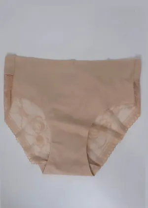 Adele Beige Lace Back Briefs