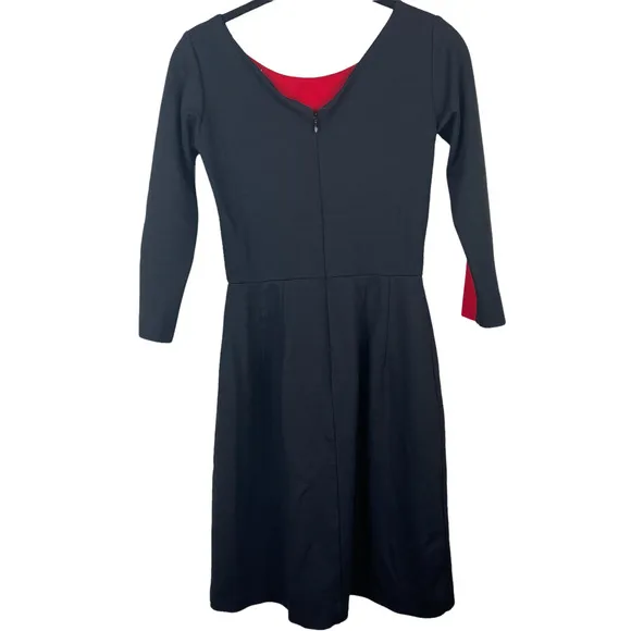 Amanda Uprichard Dress Mini Red Black Long Sleeve Size Small