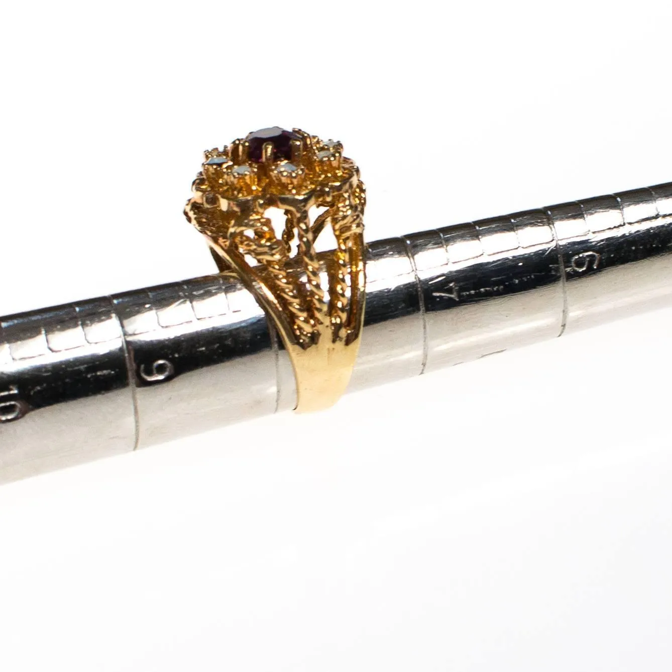 Amber and Opaline Crystal Statement Ring