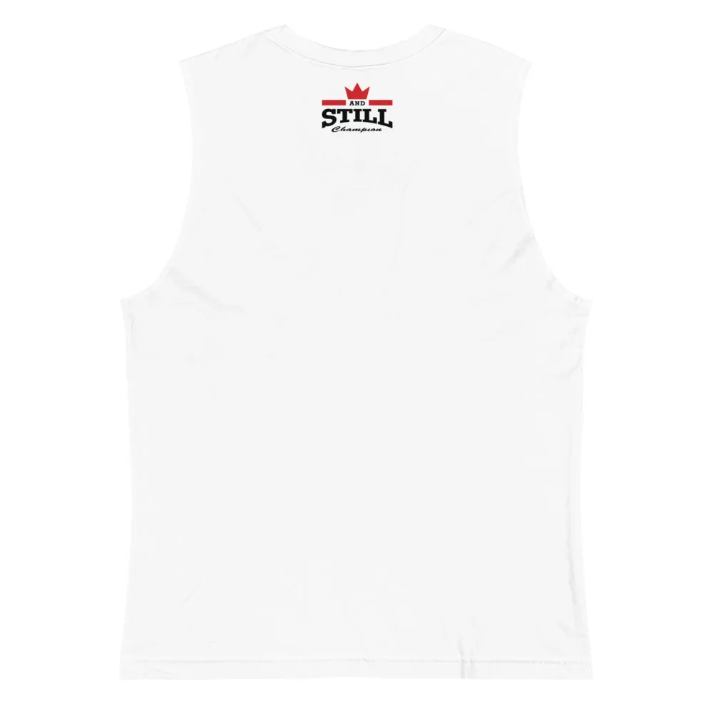 And Still Champion crest logo men's muscle shirt with ASC logo on back label