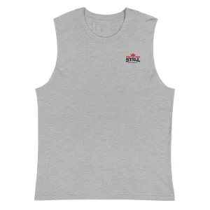 And Still Champion crest logo men's muscle shirt with ASC logo on back label