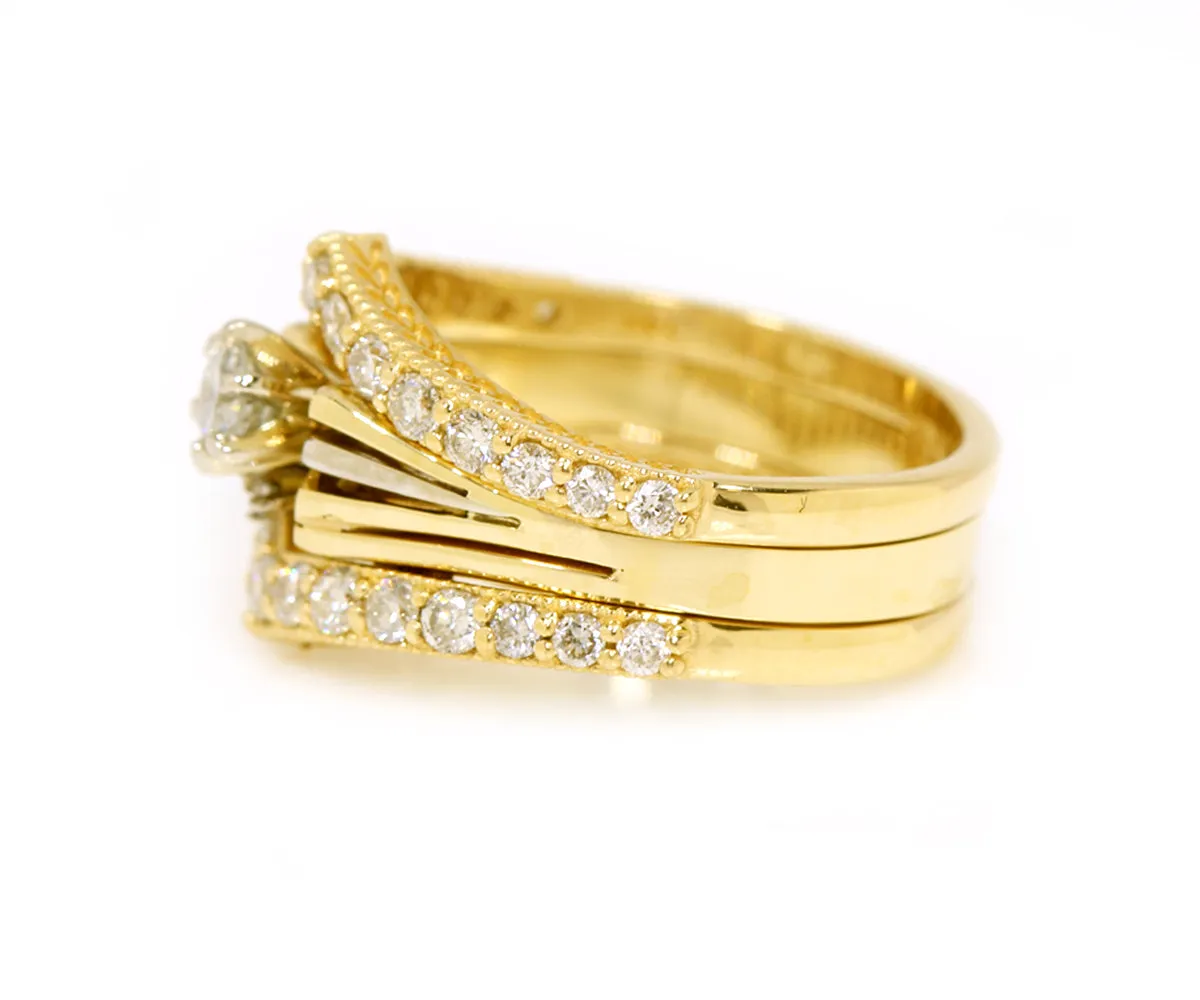 Angled V-Shaped Wedding Ring Set Redesign