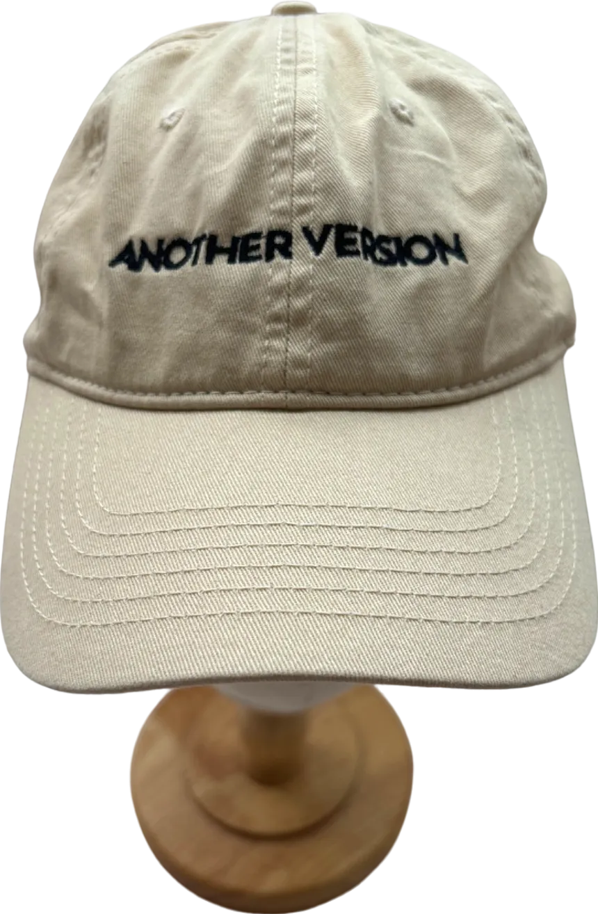 Another Version Beige Cotton Baseball Cap One Size