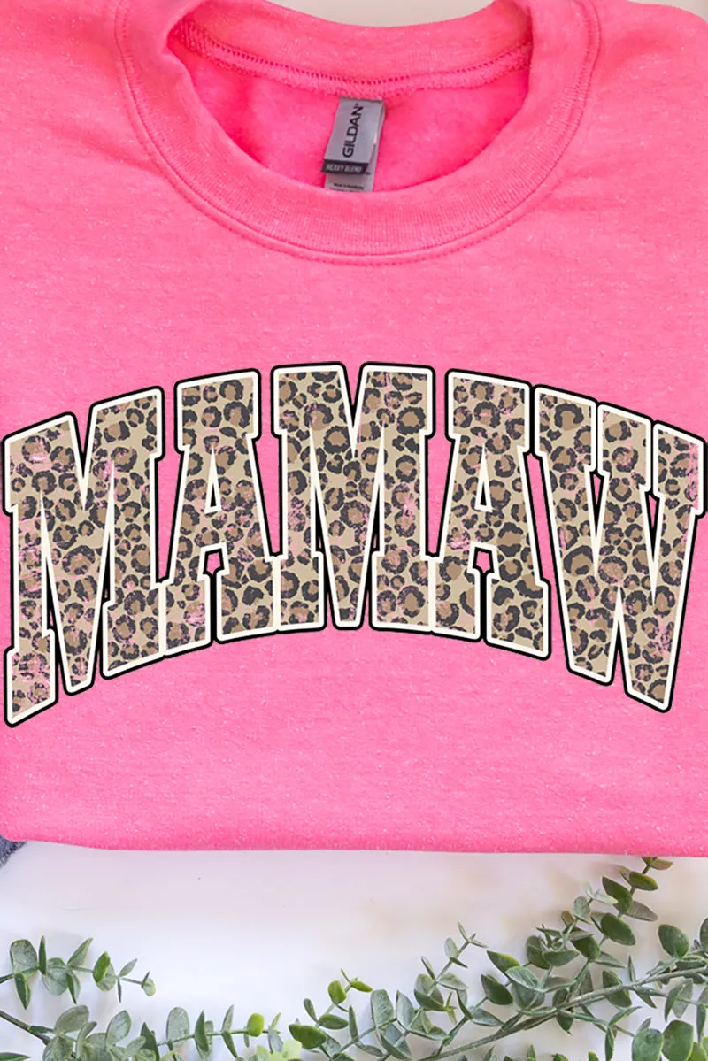 Arched Mamaw Leopard Heavy-weight Crew Sweatshirt