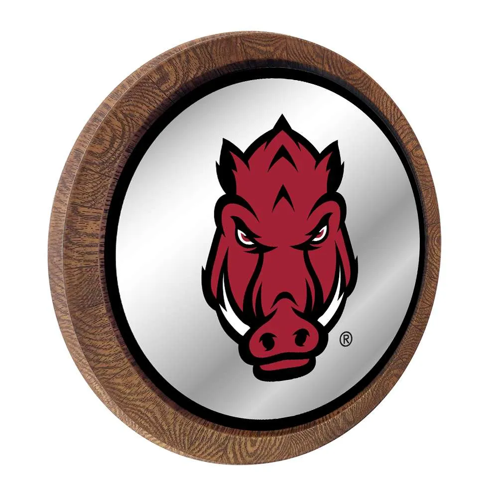 Arkansas Razorbacks: Tusk Stare - Barrel Top Mirrored Wall Sign