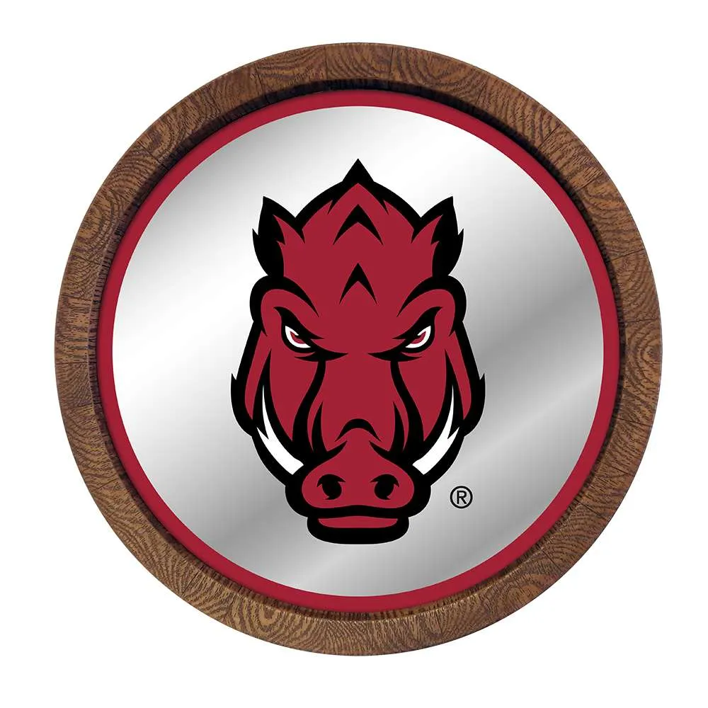 Arkansas Razorbacks: Tusk Stare - Barrel Top Mirrored Wall Sign
