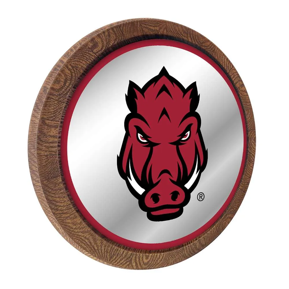 Arkansas Razorbacks: Tusk Stare - Barrel Top Mirrored Wall Sign