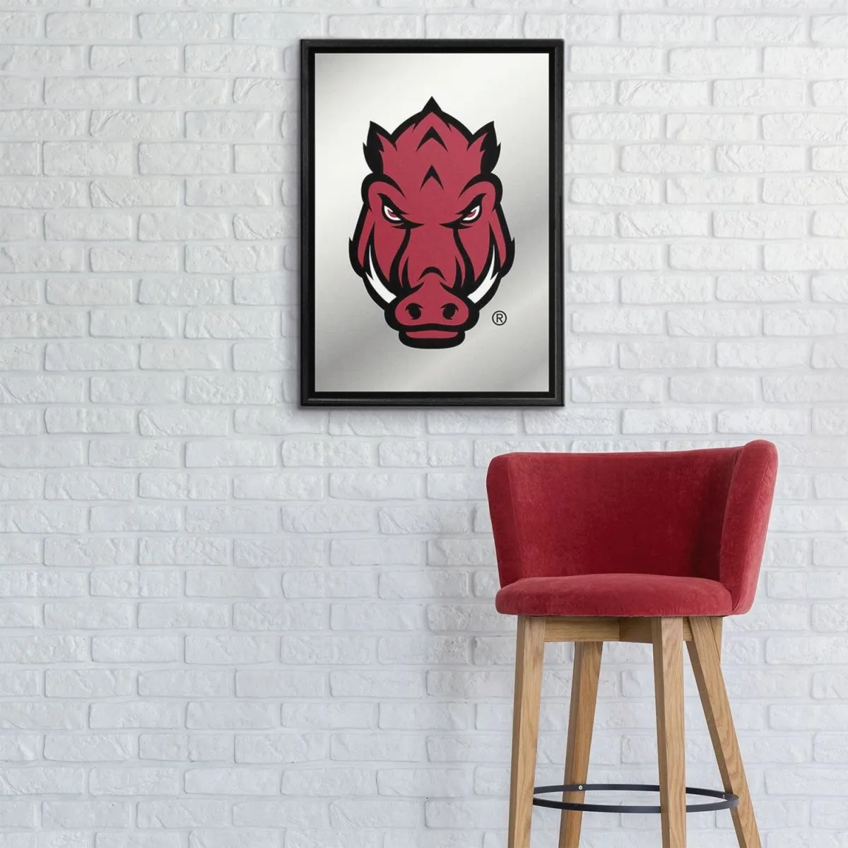 Arkansas Razorbacks: Tusk Stare - Framed Mirrored Wall Sign