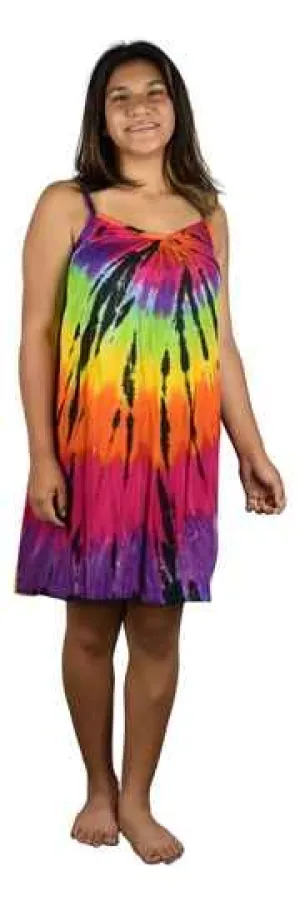 Bali Dress Short - Tie Dye - Dark