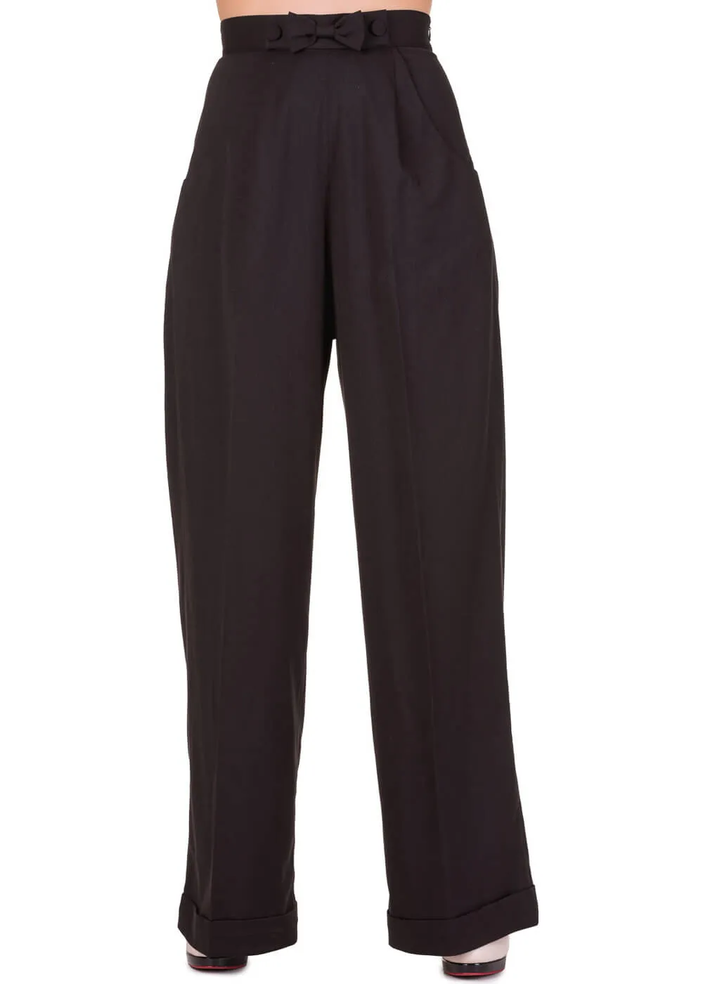 Banned Hidden Away 40's Trousers Black