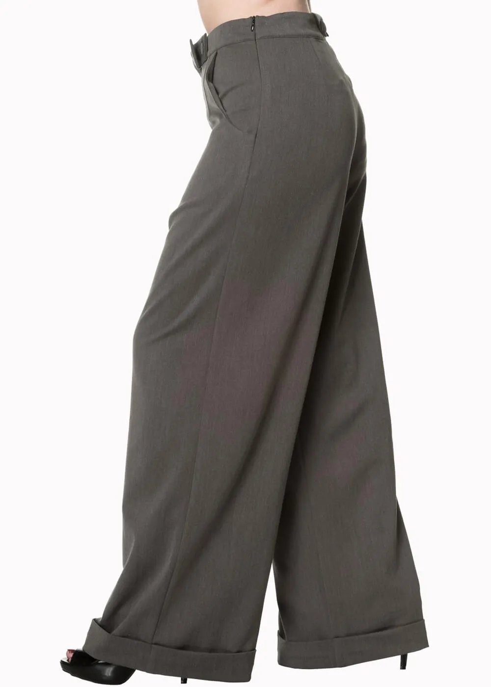 Banned Hidden Away 40's Trousers Grey