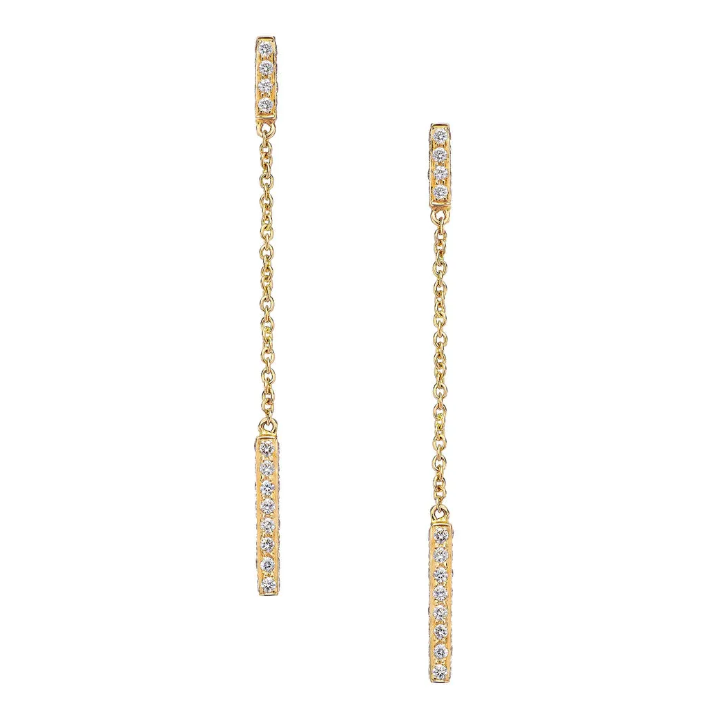 Barrel Long Diamond Earrings