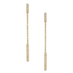 Barrel Long Diamond Earrings
