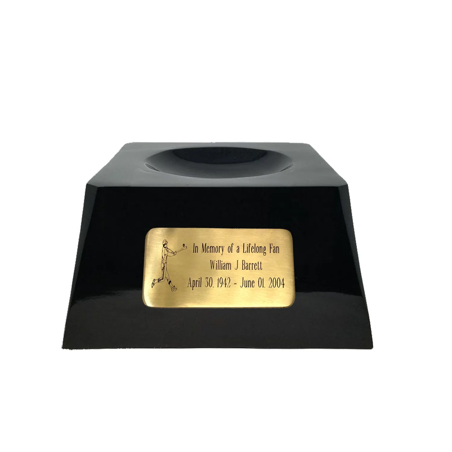 Baseball Trophy Urn Base with Optional Cincinnati Reds Team Sphere