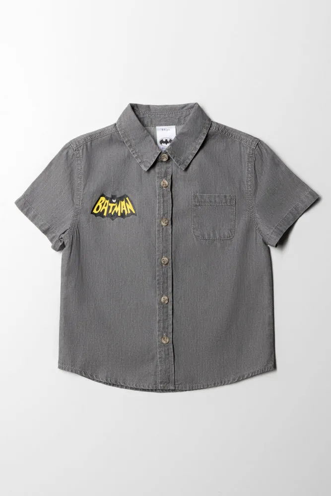 Batman Denim Shirt Grey
