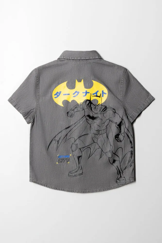 Batman Denim Shirt Grey