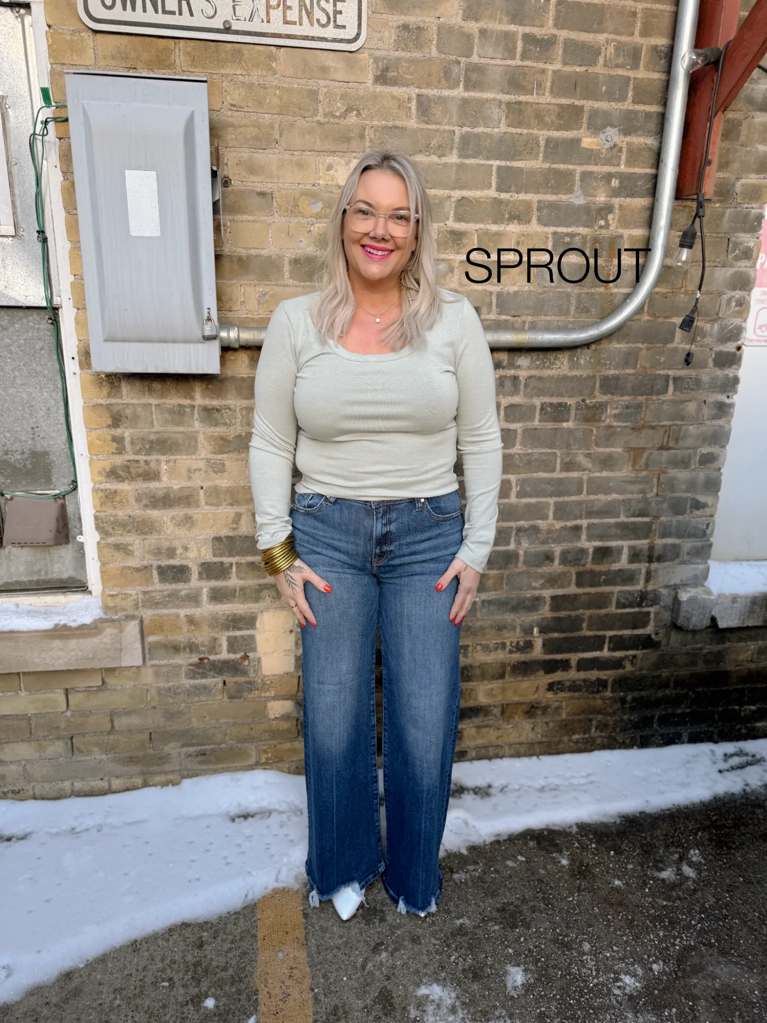Be Cool Scoop Basic Long Sleeve Top