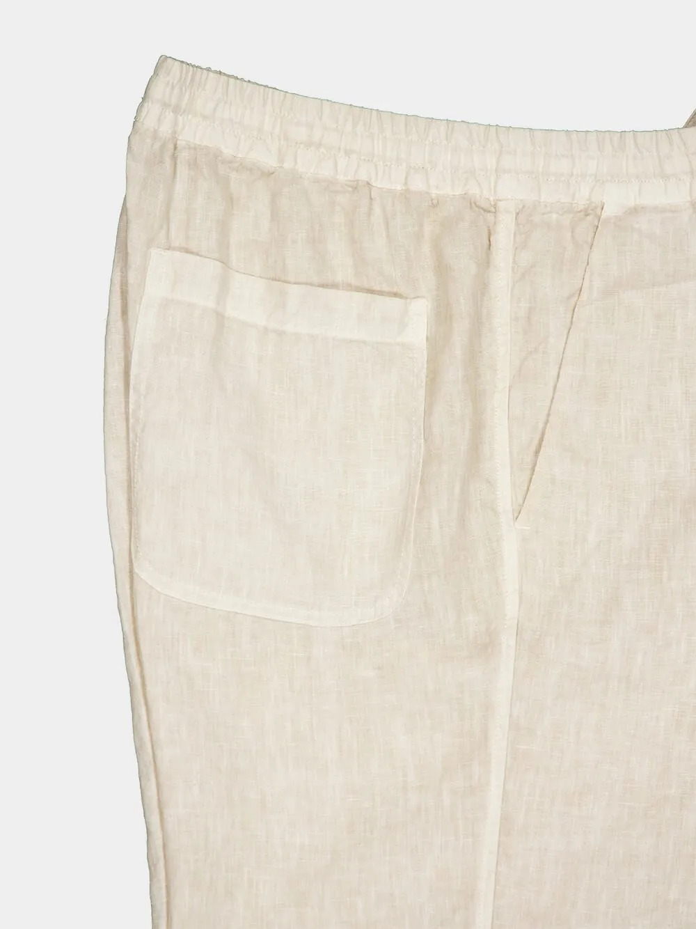 Beige Linen Bermuda Shorts