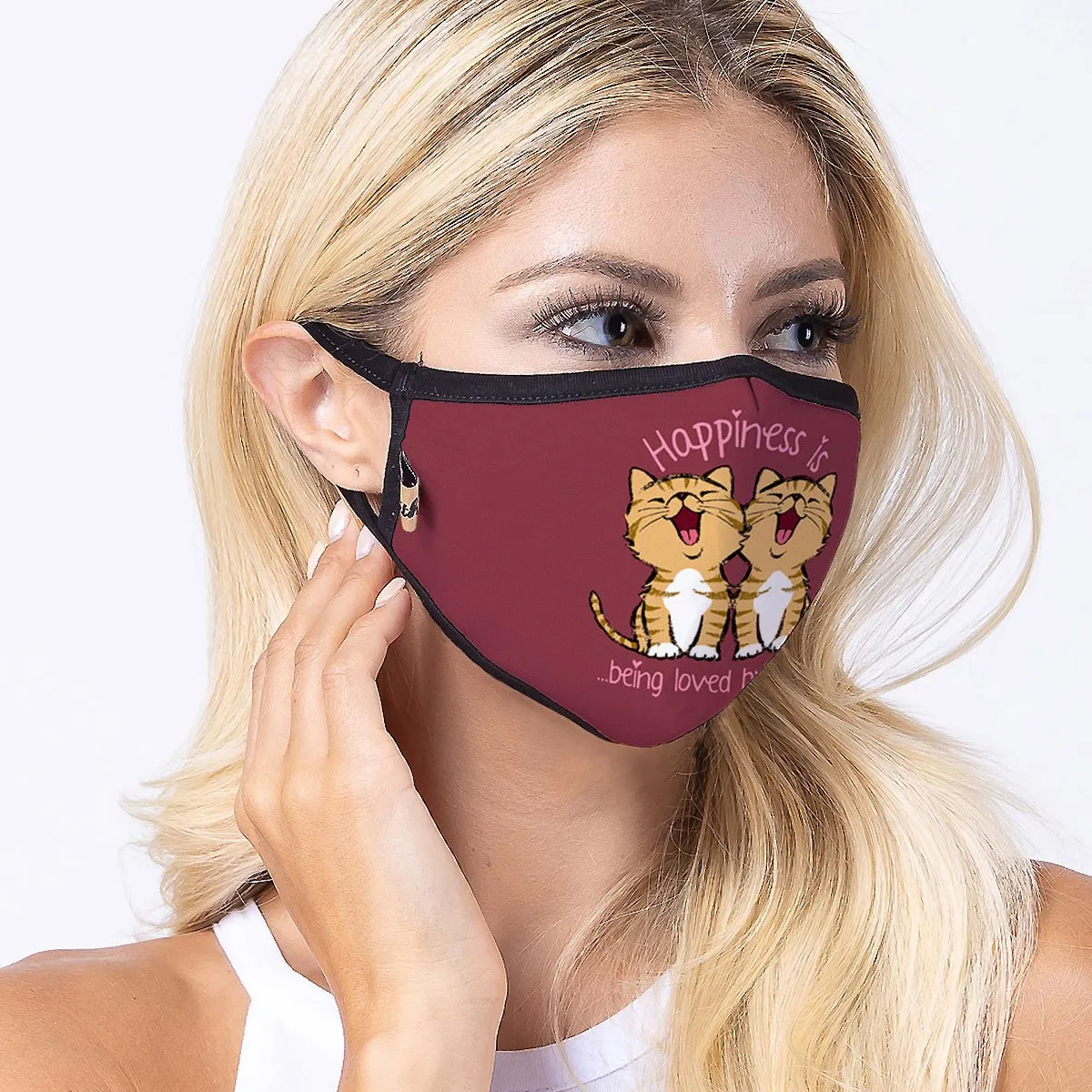 Being loved by a cat  3-Layered Face Mask