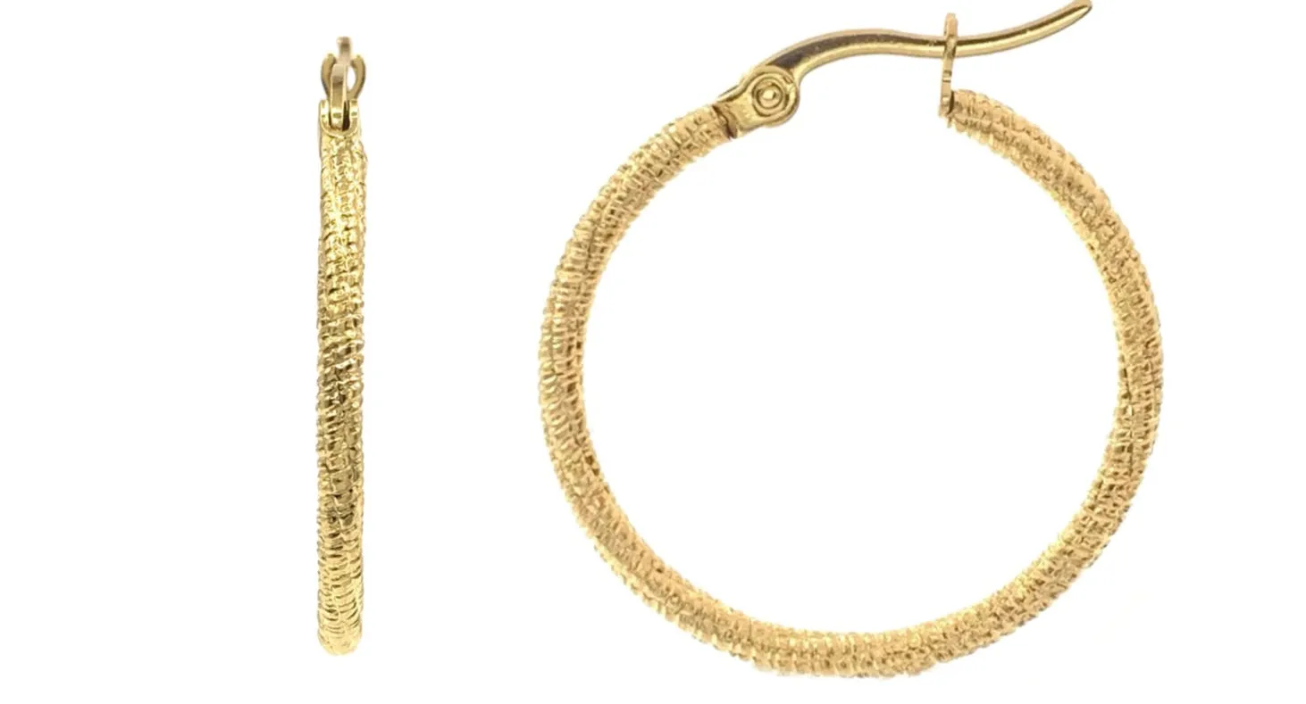 Bethany Gold Plated Stainless Steel Hoop Earrings 30mm