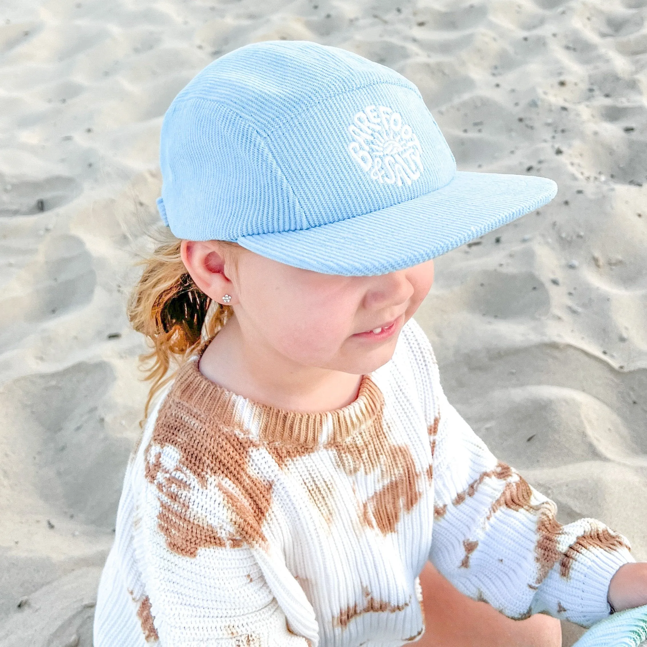 Bf&S corduroy 5 panel cap - blue/brown/cream