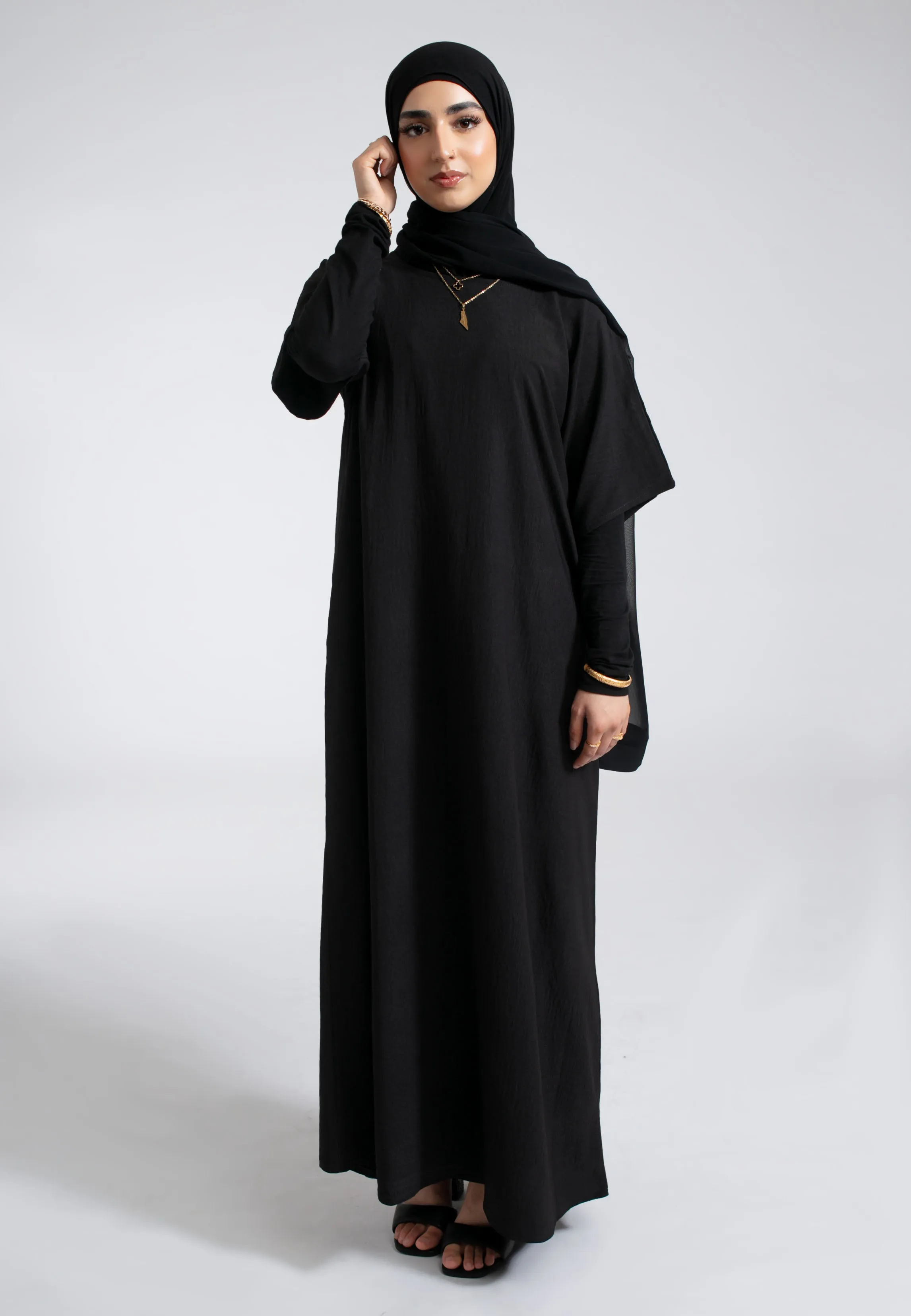 Black Inner Slip Dress With Pockets