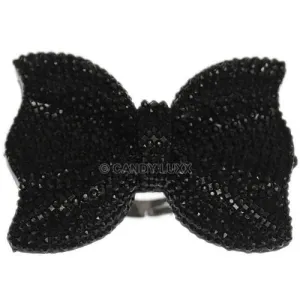 Black Large Adjustable Bow Fashion Ring