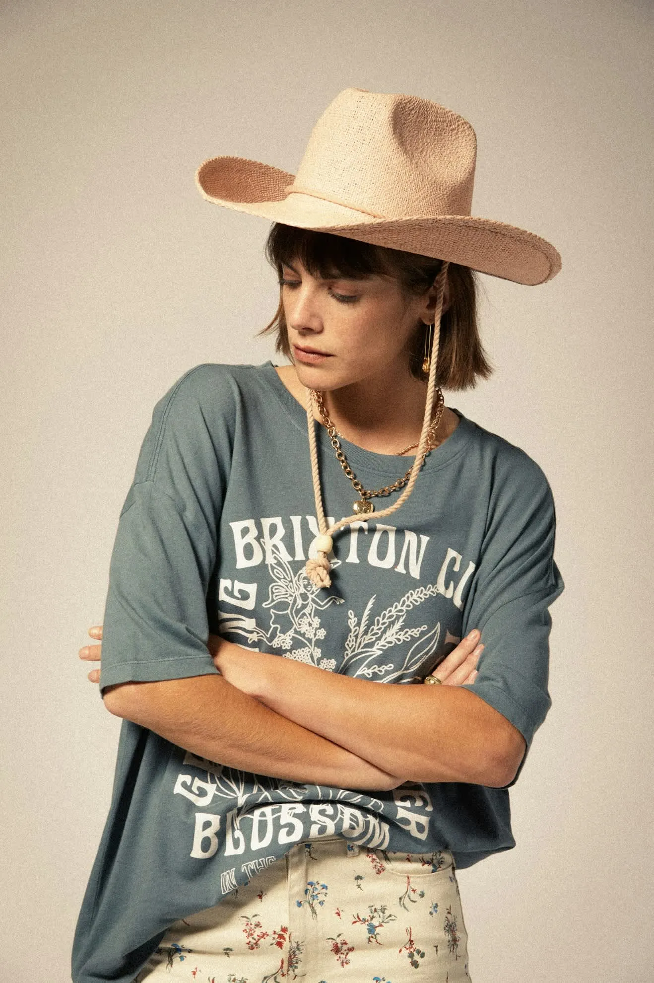 Bloom Oversized Boyfriend T-Shirt - Basalt