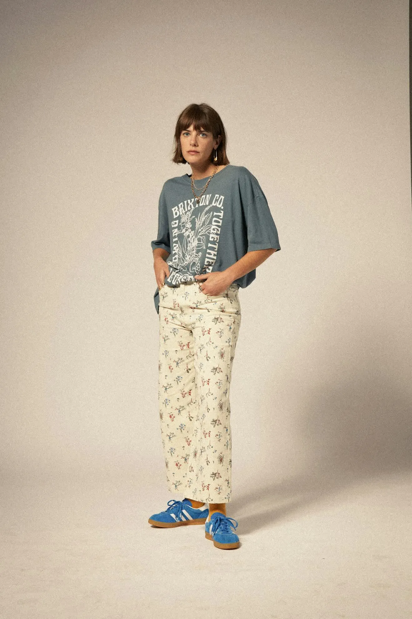 Bloom Oversized Boyfriend T-Shirt - Basalt