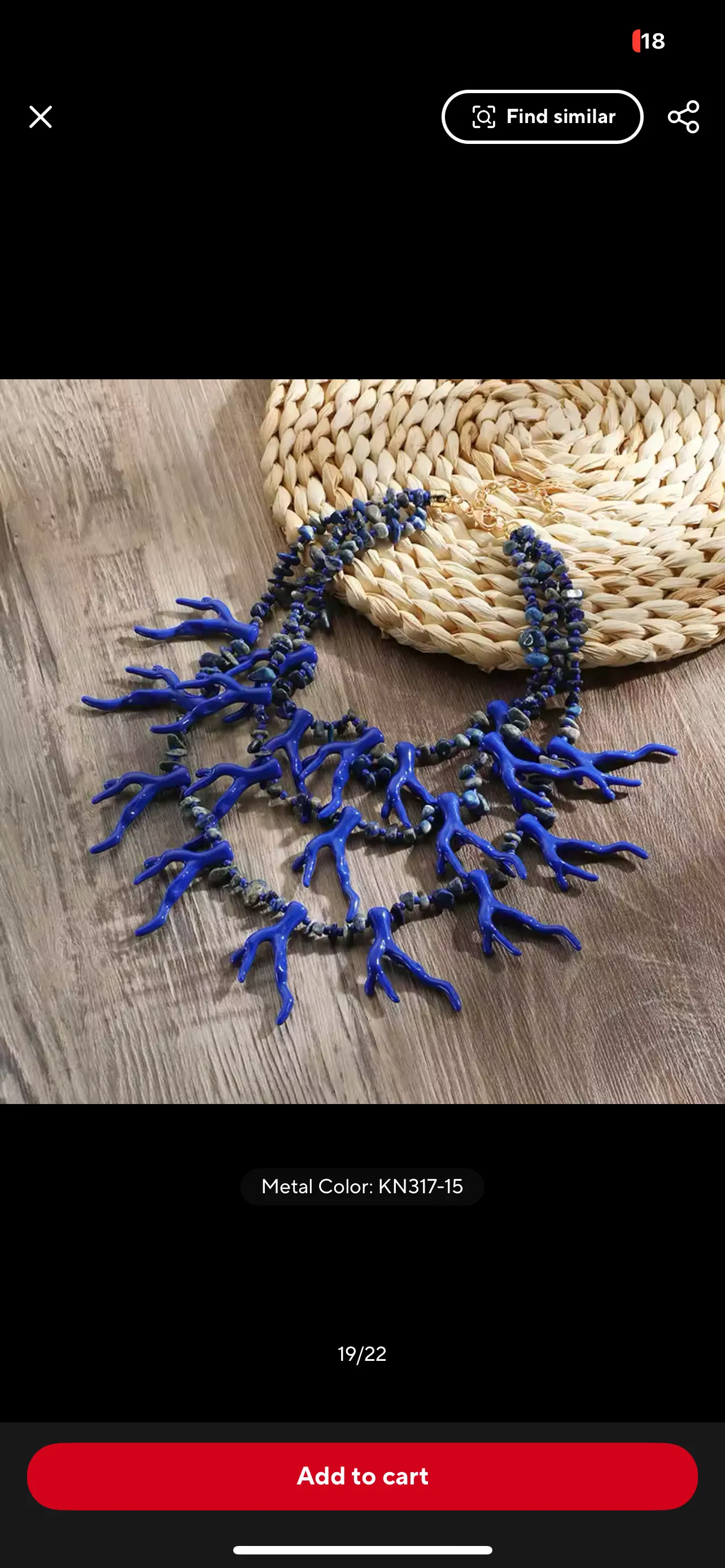 Blue Coral Necklace