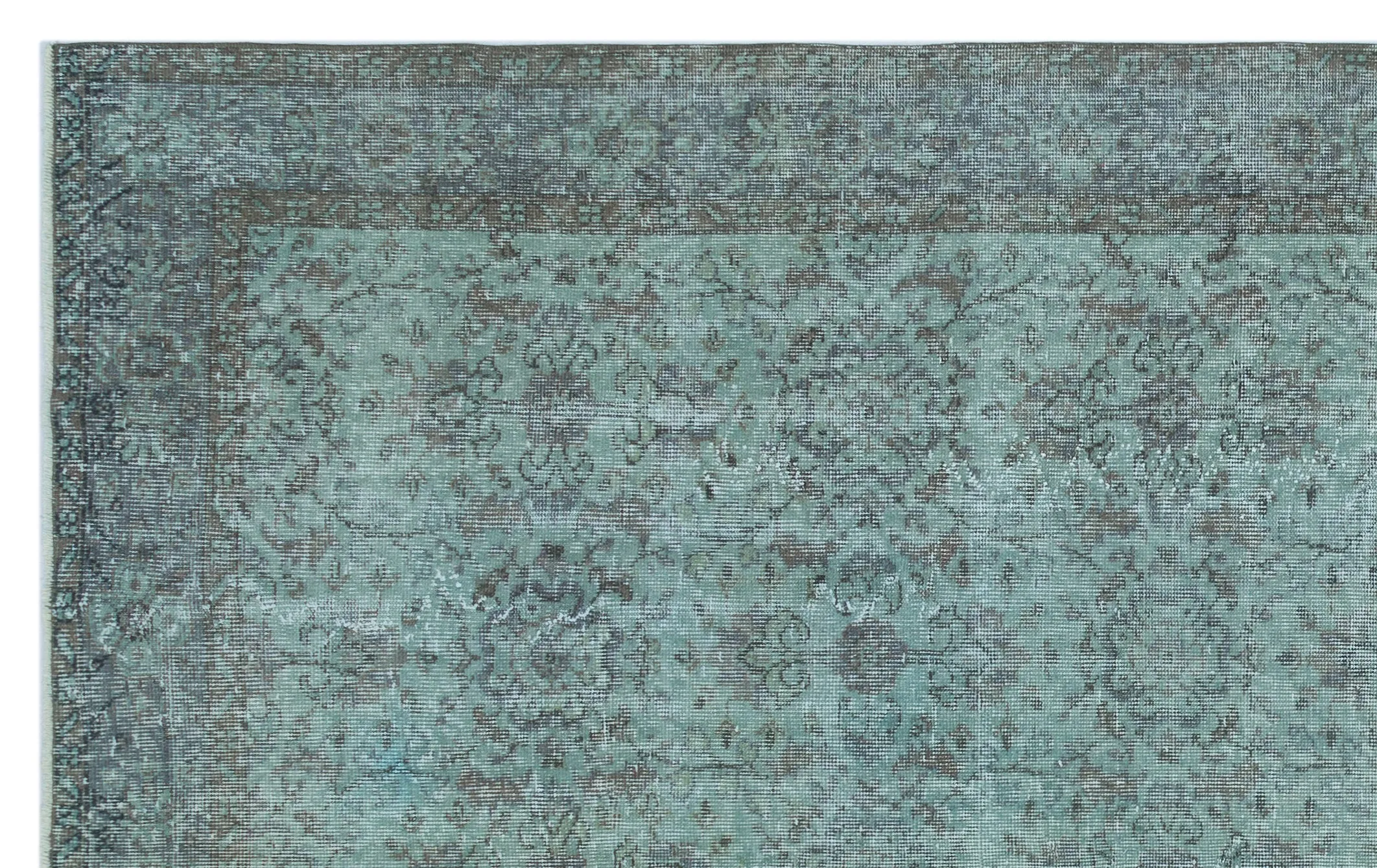 Blue Over Dyed Rug I Retro Design Rug | Turkish Rug | Hand Weaving Rug  | Bedroom Rug | Wool Rug | Vintage Rug | Tumbled Rug  | Naturel Rug | Boho Rug I I 6'1'' x 10'0'' ft 185 x 305 cm