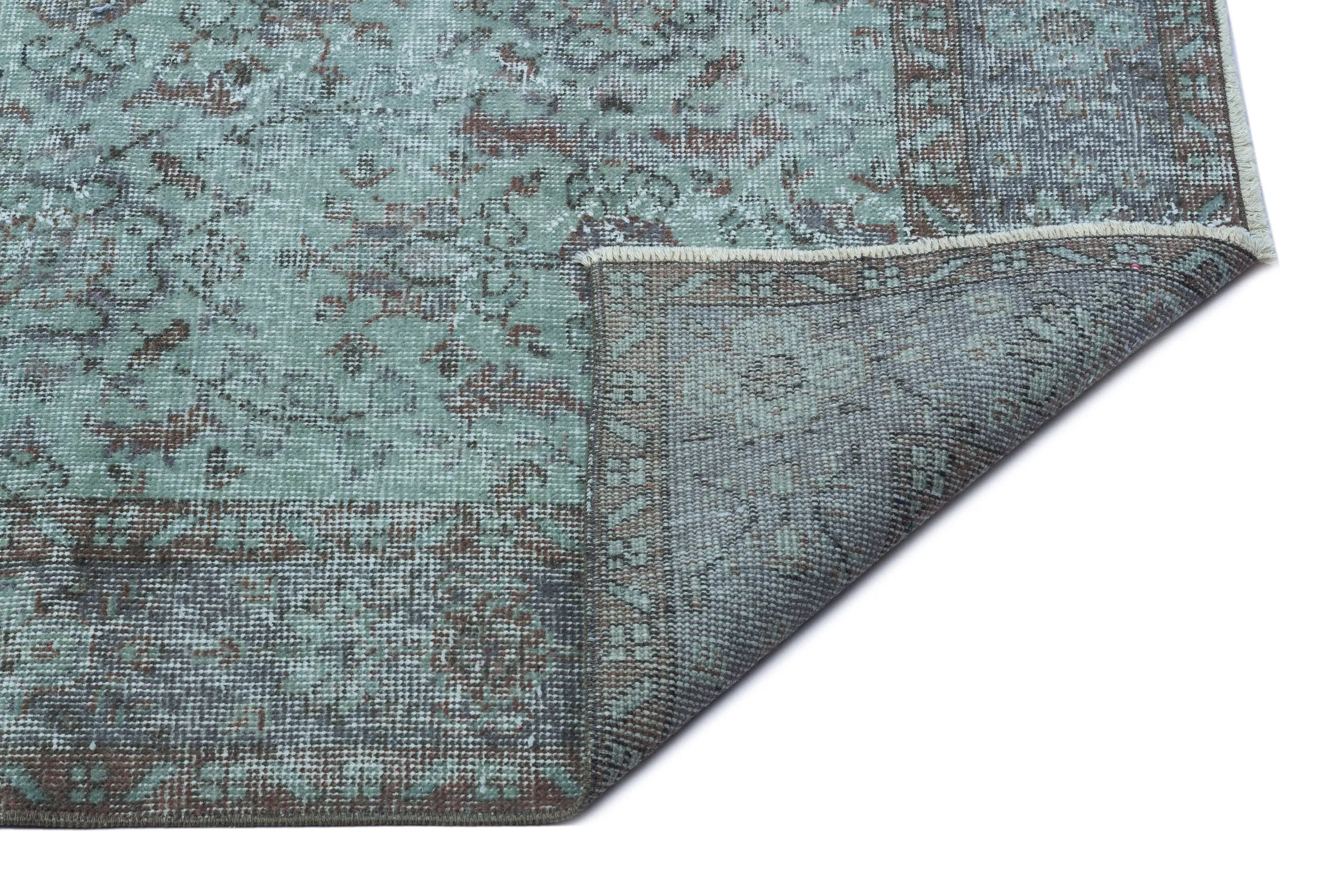 Blue Over Dyed Rug I Retro Design Rug | Turkish Rug | Hand Weaving Rug  | Bedroom Rug | Wool Rug | Vintage Rug | Tumbled Rug  | Naturel Rug | Boho Rug I I 6'1'' x 10'0'' ft 185 x 305 cm