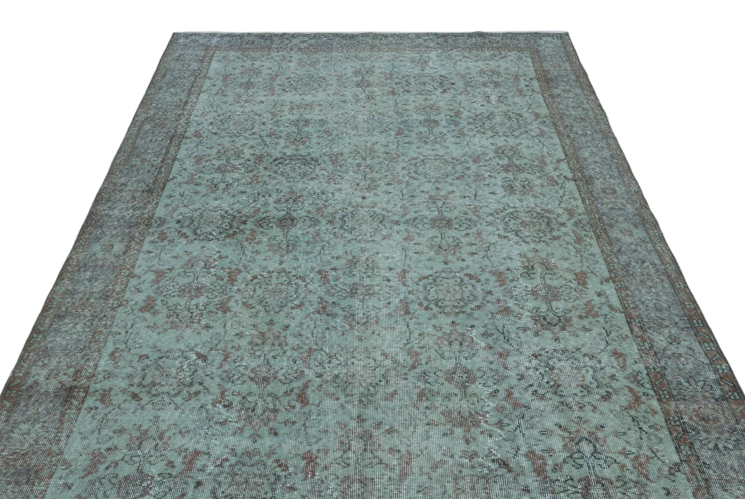 Blue Over Dyed Rug I Retro Design Rug | Turkish Rug | Hand Weaving Rug  | Bedroom Rug | Wool Rug | Vintage Rug | Tumbled Rug  | Naturel Rug | Boho Rug I I 6'1'' x 10'0'' ft 185 x 305 cm