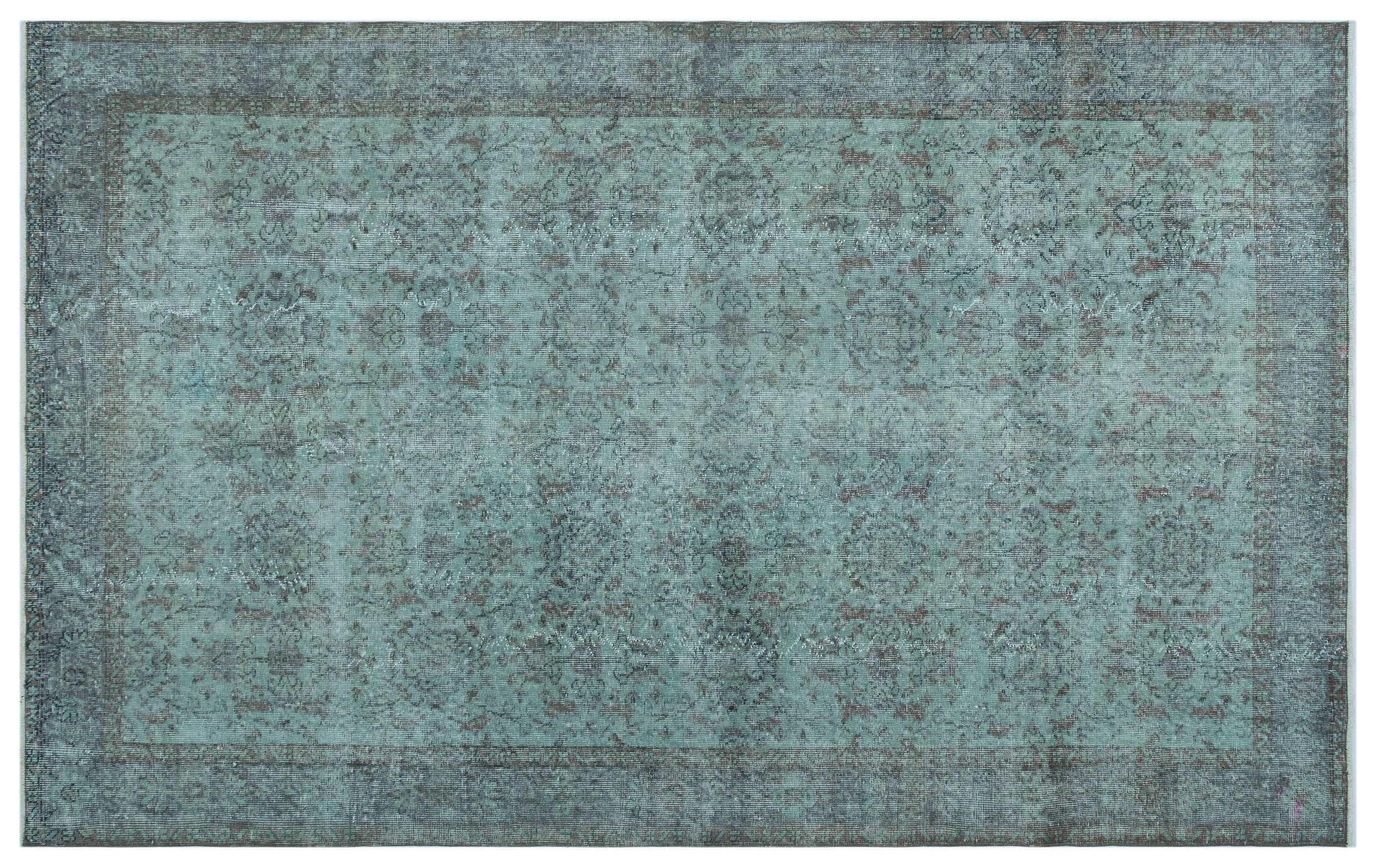 Blue Over Dyed Rug I Retro Design Rug | Turkish Rug | Hand Weaving Rug  | Bedroom Rug | Wool Rug | Vintage Rug | Tumbled Rug  | Naturel Rug | Boho Rug I I 6'1'' x 10'0'' ft 185 x 305 cm