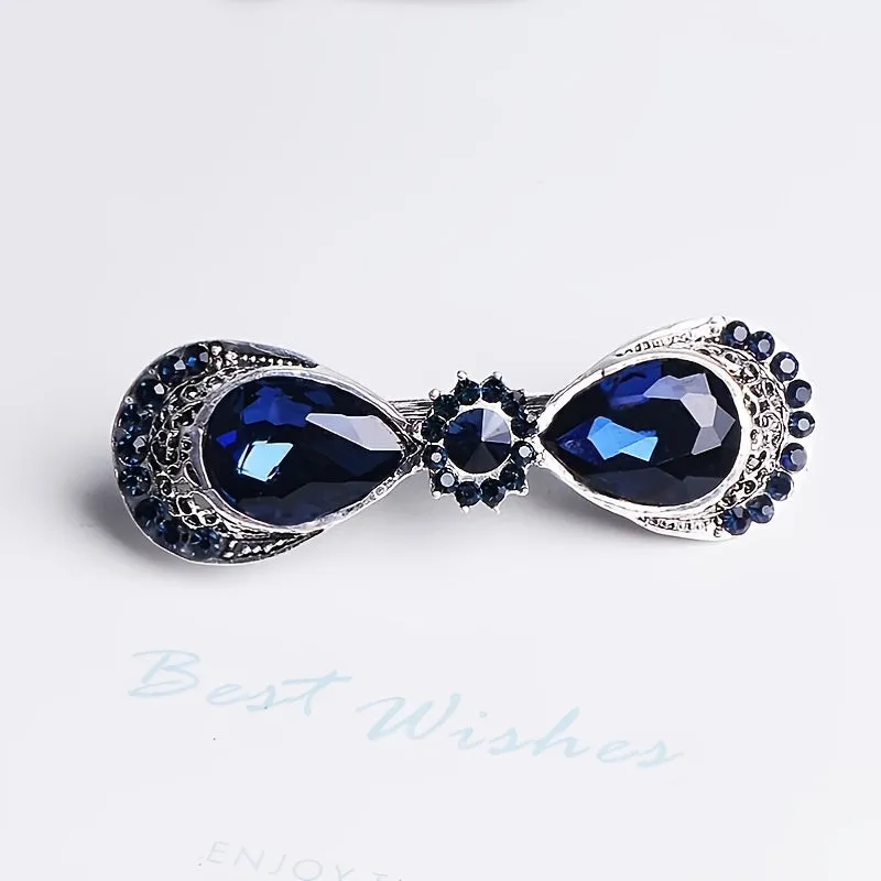 Blue Rhinestone Hairpin
