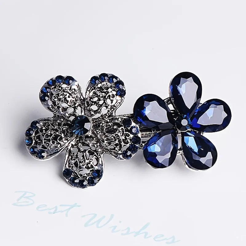 Blue Rhinestone Hairpin