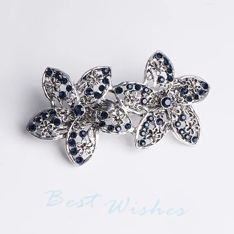 Blue Rhinestone Hairpin
