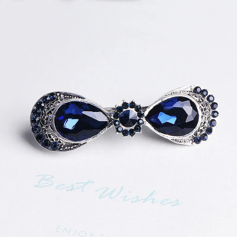 Blue Rhinestone Hairpin
