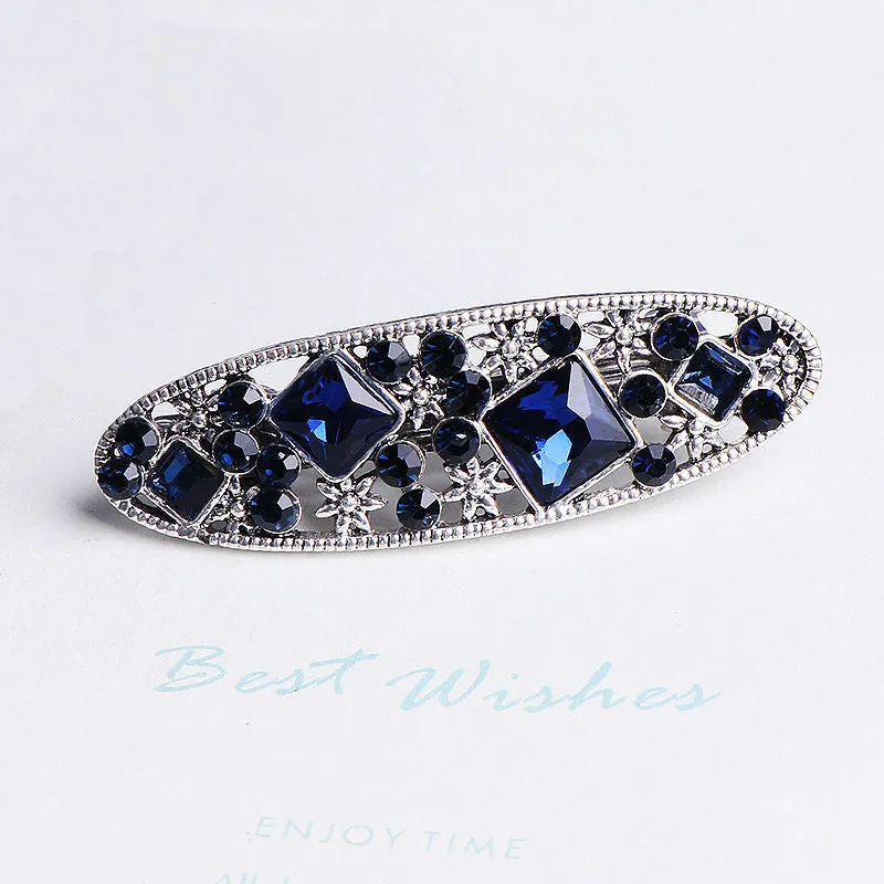 Blue Rhinestone Hairpin