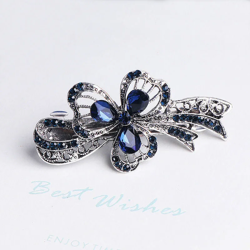 Blue Rhinestone Hairpin