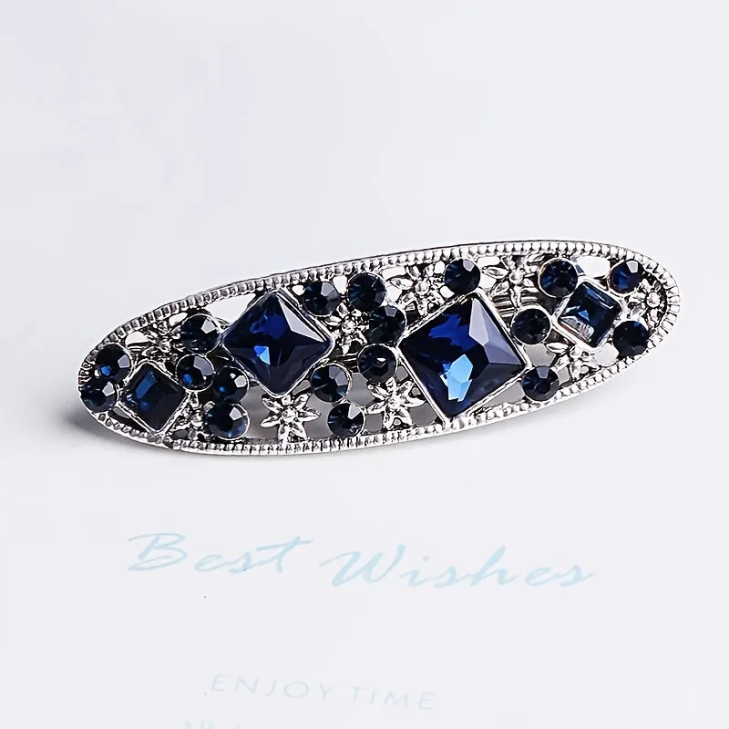 Blue Rhinestone Hairpin